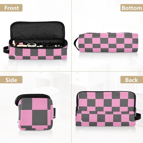 Checkerboard Plaid Black Hair Tools Travel Bag Travel Organizer Pouch Portable Carrying Case with Heat Resistant Mat for Flat Irons Curling Iron Hair Dryer - Image 5