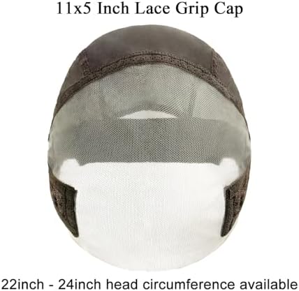 Lace Wig Grip Cap for Women - 11x5 Transparent Lace Wig Caps with Adjustable Grip Band for Lace Front, Non Slip Cap for Glueless Wig Keeping Wigs In Place, Brown - Image 2
