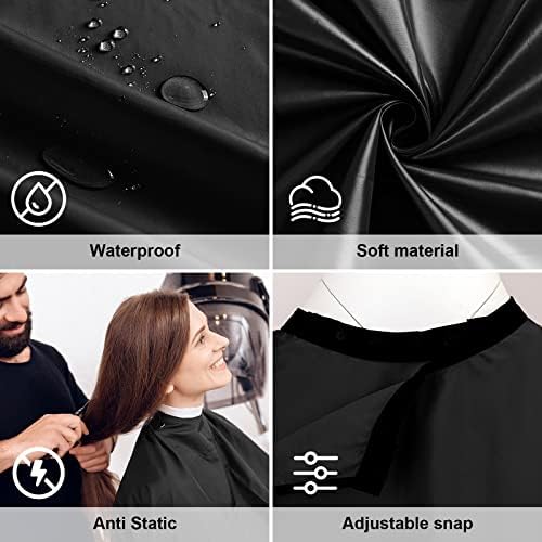 Hair Salon Capes Waterproof Haircut Unisex Black Cape Barber Hair Cutting Cape with Snap Closure Hair,Coloring and Styling - Image 5