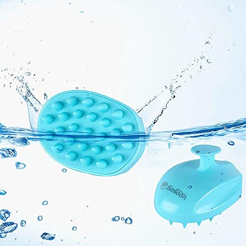 Scalp Massager Shampoo Brush, Hair Scalp Scrubber Shower Hair Brush Head Massager for Stress Relax Hair Growth, Dandruff Brush Scalp Exfoliator for Women Men Kids Pets, Blue - Image 3