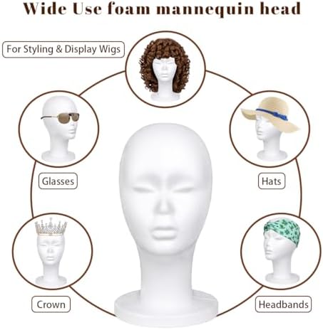 Leeven Styrofoam Head For Wigs Female Foam Mannequin Wig Head Stand 1 Pack - Image 4