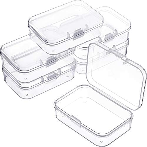 Jetec 6 Pieces Small Clear Plastic Storage Box, 2.5 x 1.7 x 0.8 Inch by Jetec