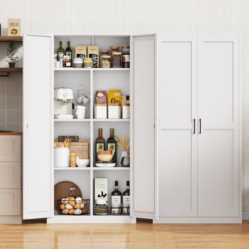 71" Tall Metal Storage Cabinet with Doors,Pantry Cabinet - Image 2