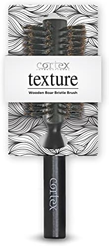 Cortex Professional 100% Boar Bristle Round Hair Brush, For Women and Men, For All Hair Types, Natural and Soft Hair Brush - Black Wood 2.4" - Image 2