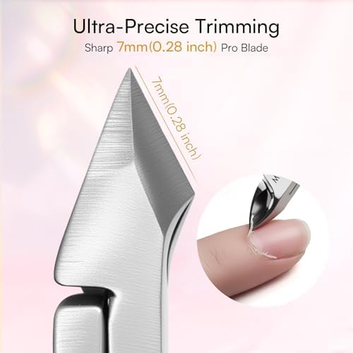 Makartt 3 Pcs Pink Cuticle Nipper Set, Stainless Steel Pusher & Scraper - Image 2