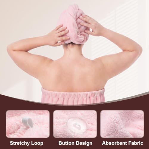 Oversized Bath Towel Wrap for Women with Plus Size Hair Dry Towel Set - Image 3