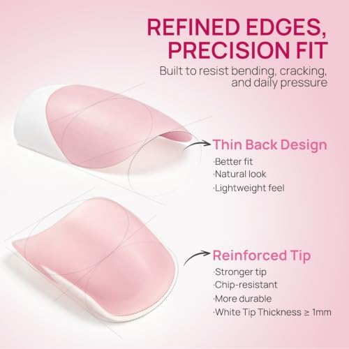 Krofaue French Tip Nails - Short Square Press On Nails - Image 6