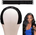 Adjustable Wig Cap with Anti-Slip Elastic Band Set, Breathable U Part drawstring Wig Cap Wig Making Caps with Silicone Band for Lace Front & Closure Wigs All-Day Secure (5×5 in) by Boyiexin