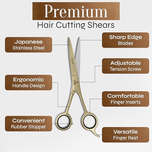 Facón Hair Cutting Scissors - Professional Hair Scissors 6.5 Inch Razor Edge Barber Shears Salon Hair Cutting Shears - Japanese Stainless Steel - Precision Cutting Premium Shears for Men, Women & Kids - Image 6
