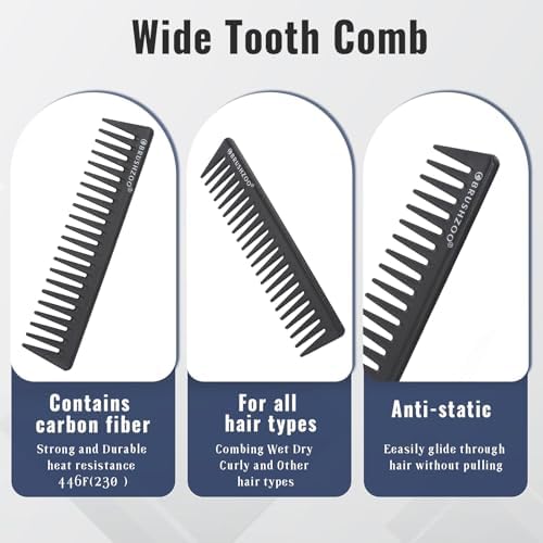 BRUSHZOO Detangler Brush with Hair Spray bottle 9 Row Brush Wide Tooth comb, Hair Brushes for Women Men Kids Curly 3/4abc Hair (Red) - Image 4
