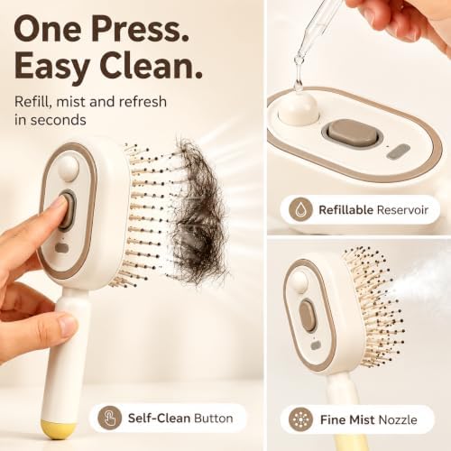 Electric Spray Air Cushion Massage Comb, Self-Clean Hair Detangler Brush - Image 7