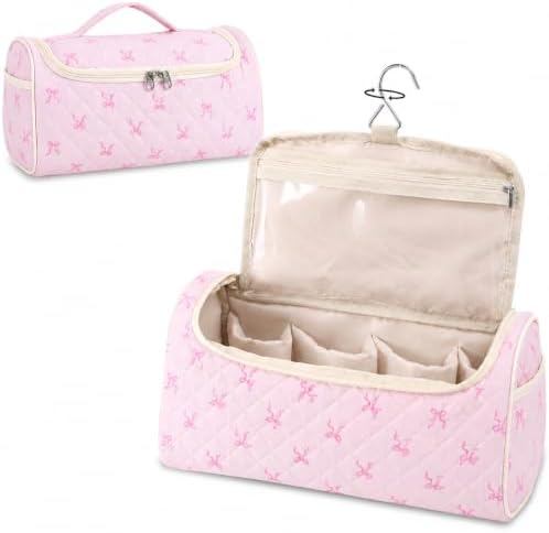 GISMTR Quilted Hair Tools Travel Case, Cotton Portable Storage Bag with Hanging Hook for Hair Curler Accessories, Cute Dustproof Travel Organizer by GISMTR