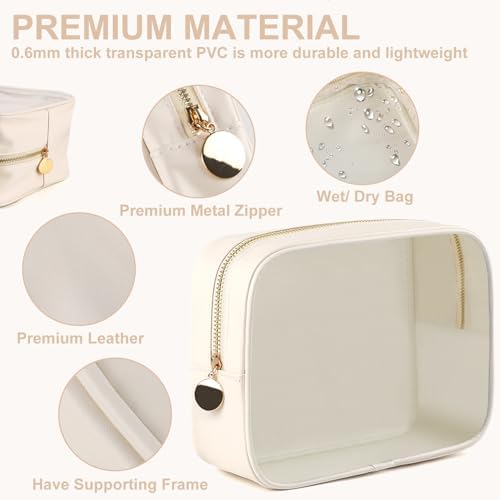 YOPCDJ 4PCS Clear Makeup Bag Set, Waterproof TPU Purse Organizer Pouches, TSA Approved Toiletry Bag, Diaper Bag Organizer Pouch, Travel Organizer Bags for Women and Kids - Image 4