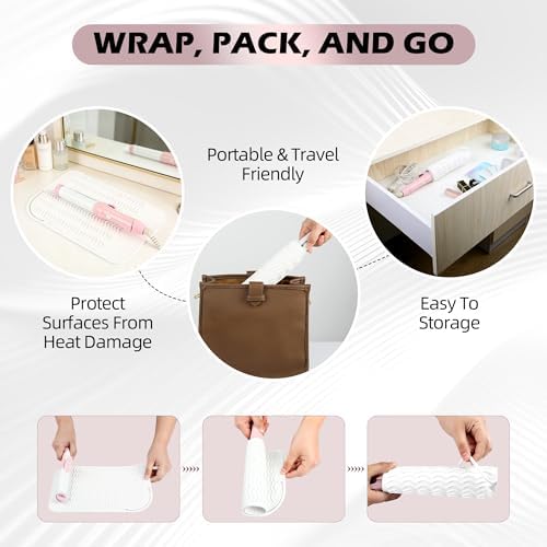 Silicone Heat Resistant Mat for Hair Tools, 11" x 7.5", White - Image 3