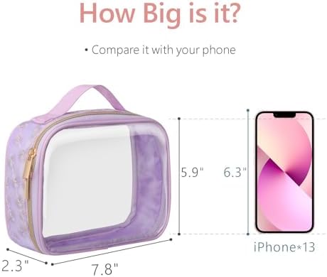 PACKISM Clear Makeup Bag Travel - TSA Approved Toiletry Bag, 3 Pack Purple - Image 4