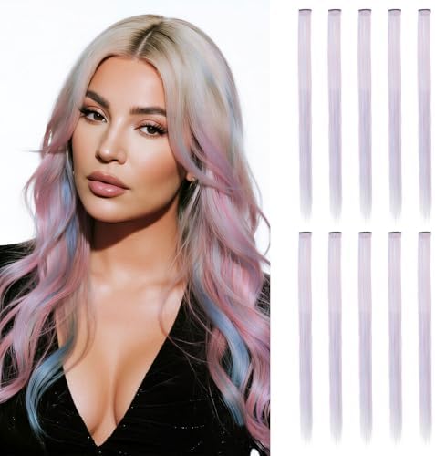 10 Pcs Colored Clip in Hair Extensions 22 Inch Clip in Hair Extension by Sala
