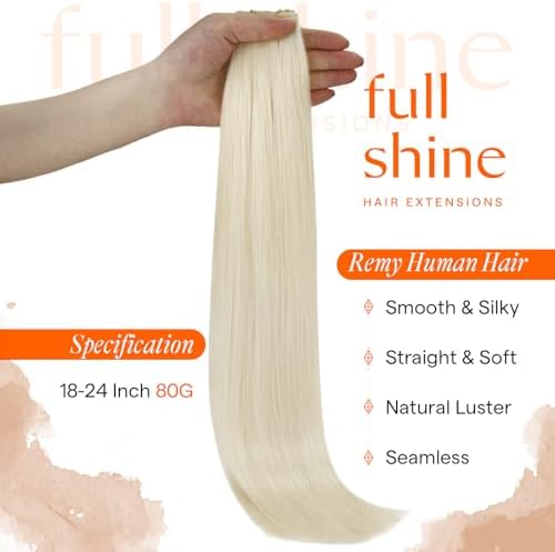 Full Shine Genius Weft Hair Extensions Human Hair Add Volume 22 Inch 80G - Image 2