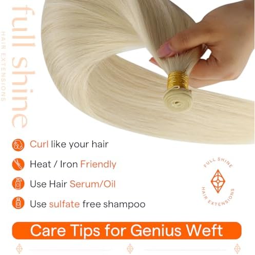 Full Shine Genius Weft Hair Extensions Real Human Hair 20 Inch 80g - Image 6