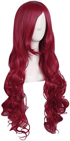 MapofBeauty 32" 80cm Long Hair Spiral Curly Cosplay Costume Wig (Dark Red) - Image 2