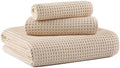 MICROFI New Microfiber Waffle Bath Towels, 3 Pieces, Oversized, Soft, Absorbent, Fast Drying, Lint Free, Includes Bath, Face and Hand Towels 430 GSM by Unknown