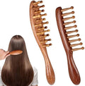 2PCS Loc Comb for Sisterlocks, Comfortable Massage Comb, Wooden Scalp Massager Combs for Dreadlocks, Scraping Massage Tools Wide Tooth Combs for Scalp Care and Hair Styling by Unknown