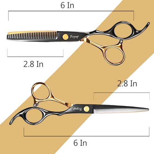 Fcysy Professional Barber Scissors Kit - Thinning Shears for Texturizing Hair Cuts, Salon & Wig Scissors Set for Women & Men - Image 2