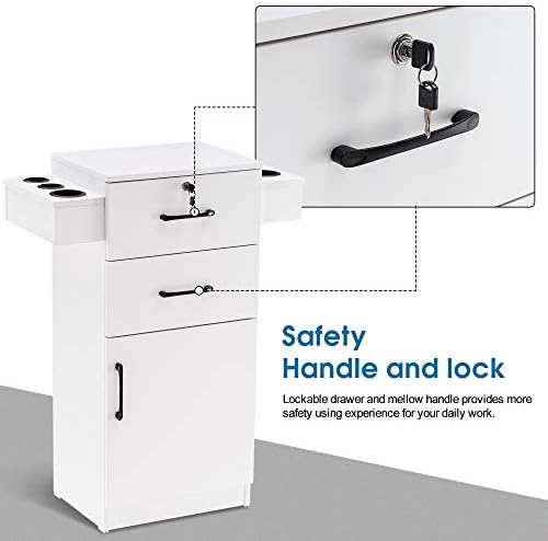 BarberPub Locking Stroage Cabinet, Barber Station with Holder, White 2021 - Image 5