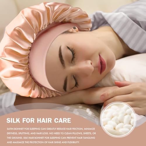 Satin Silk Bonnet for Hair, Double Layer Sleep Cap for Men & Women - Image 4