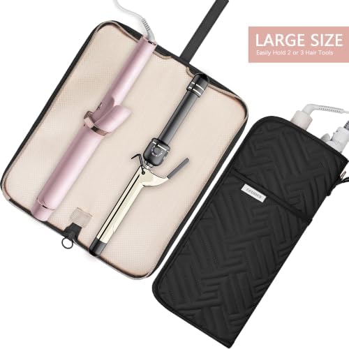 Leudes Hair Tools Travel Bag Case Hot Heat Resistant Mat 2 in 1 Pouch - Image 2
