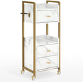 BarberPub Salon Cart with Lockable Wheels, Rolling Cart 2478 (White) by BarberPub