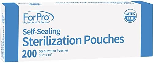 ForPro Professional Collection Self-Sealing Sterilization Pouches, Latex-Free, Color Changing Indicator, 3.5" W x 10" L, 200-Count - Image 3
