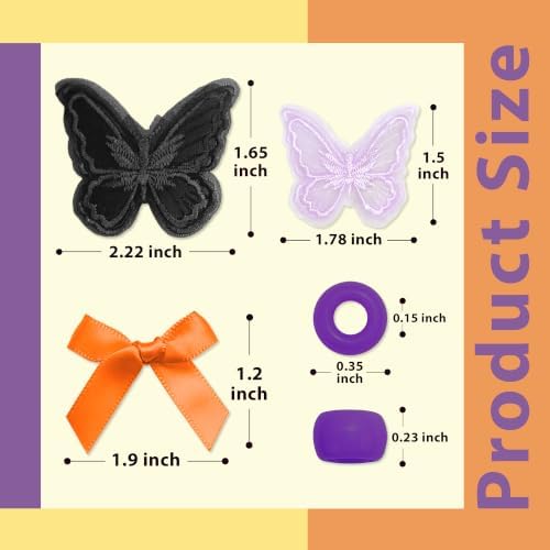 100pcs Hair Beads for Braids Halloween Small Hair Bows Lace Embroidery Butterfly Hair Clips Loc Dreadlock Hair Beads Y2K Hair Accessories for Women Girls - Image 5