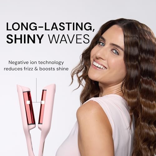 L'ANGE Hair SculptWaver Titanium Deep Wave | 1.3 Inch Hair Crimper for Effortless Beach Waves | 3 Barrel Hair Waver with Adjustable Heat | Dual Voltage & Smart Timer | Blush - Large - Image 4