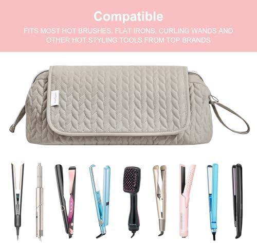 KarSyon Hair Tools Travel Bag with Hot Tool Mat 2 in 1 Organizer Bags - Image 6