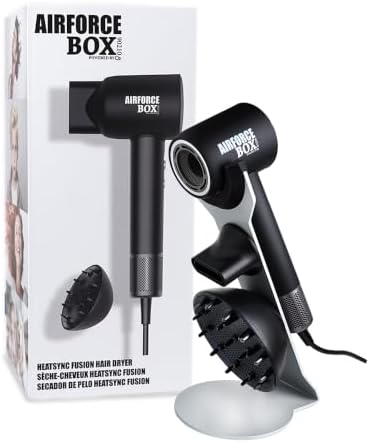 HeatSyncFusion Ionic Hair Dryer – Hair Blow Dryer with Fast-Drying Power – Includes Diffuser & Concentrator – Lightweight Ergonomic Design – Professional Styling Tools & Appliances by BOX90210