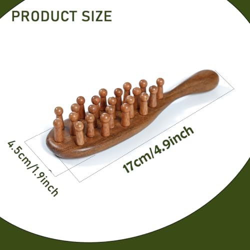 Wooden Scalp Massage Comb - Sandalwood Head Massager Tool, Gua Sha Brush for Women Men Hair Growth - Image 6