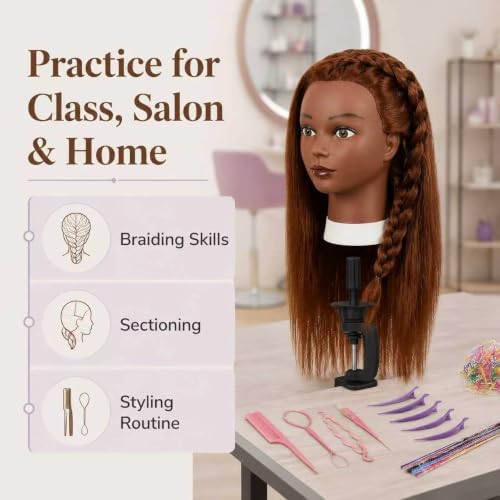 16 Inch 100% Real Human Hair Mannequin Head, Manikin Head with Hair - Image 4