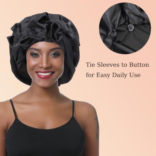 Long Satin Bonnet for Braids Silky Hair Bonnets for Sleeping Women - Image 3