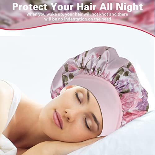 ROYBENS 4PCS Bonnets for Women for Curly Hair, Satin Bonnet for Sleeping - Image 6