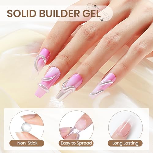 Clear 3D Sculpting Gel Non-Stick Hand Solid Builder Gel for Nails - Image 5