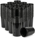 100 Pack Tall Tree Pot 5.9'' x 7.8'', Black Plastic Deep Nursery Pots, Soft Deep Seedling Pots for Seed Starting, Plant Starter Cups with Drainage Holes for Flowers, Cuttings & Transplanting by Ferrochef