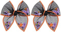 4" Halloween Black Mesh Tulle Hair Bow Clips for Girls Women, Glitter Pumpkin Ghost Bat Shaker Fable Bow Alligator Barrettes, Party Costume Dress Up Accessories, 2 Pack by Miroksh