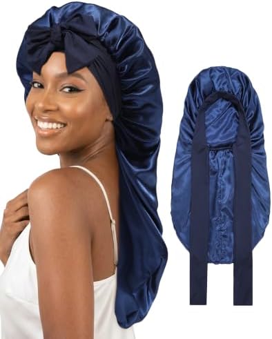 AWAYTR Long Satin Bonnet for Braids - Double Layer Hair Bonnet for Sleeping by AWAYTR
