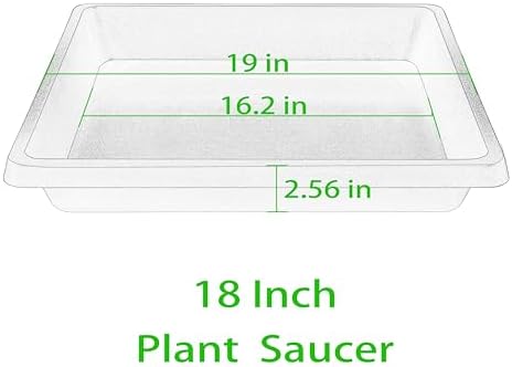 Square Plant Saucer 18 Inch 2 Pack, Extra-Deep Large Saucers for Potted Plants, Plastic Plant Trays for Indoors No Holes, Plant Water Catcher Tray, Flower Pot Drip Trays Plant Plate - Image 2