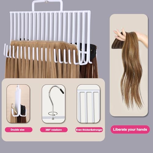 Hair Extension Holder - for Professional Extra Wide Weft Hair Holder Tool Used for Wig Washing, Coloring and Blow-Drying of Weft, Clip-In, Tape-In Hair Extensions (White, Large 1pcs) - Image 6
