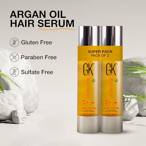 GK HAIR Oil For Curly hair- Organic Argan Oil for Dry, Damaged Hair - Frizz Control Serum Upto 72 hours - Best For repair, Shine & Smoothening Pack of 2 (3.4 Oz) - Image 6