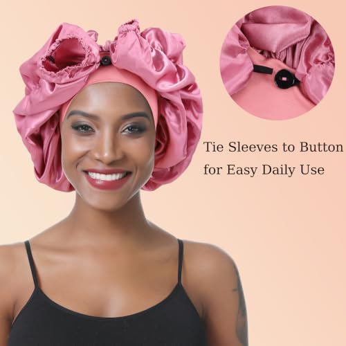 Long Satin Bonnet for Braids Silky Hair Bonnets for Sleeping Women - Image 3
