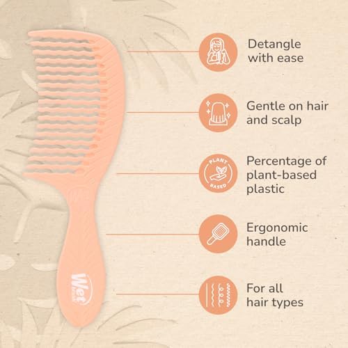 Wet Brush Go Green Coconut Oil Infused Treatment Comb - Wide Tooth Hair Detangler with WaveTooth Design that Gently and Glides Through Tangles - No Split Ends and No Damage - Image 3