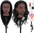 20" Mannequin Head Human Hair,100% Real Hair Mannequin Head,Cosmetology Mannequin Doll Head for Practice Braiding Hairstyling with Table Clamp&Braiding Set by NeverlandBeautyHealth