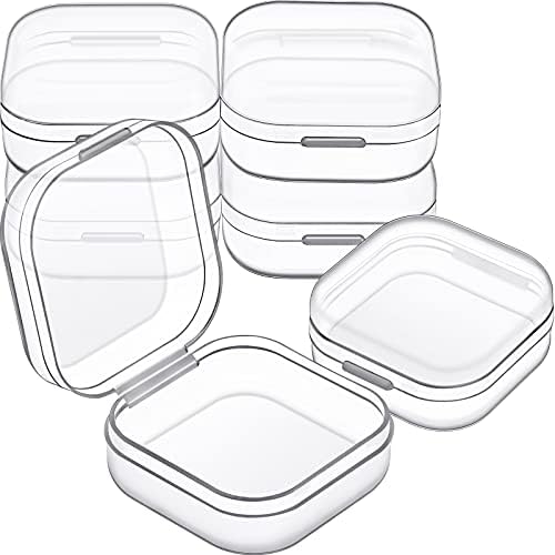 Jetec 6 Pieces Small Clear Plastic Storage Box, 1.4 x 1.4 x 0.7 Inch by Jetec